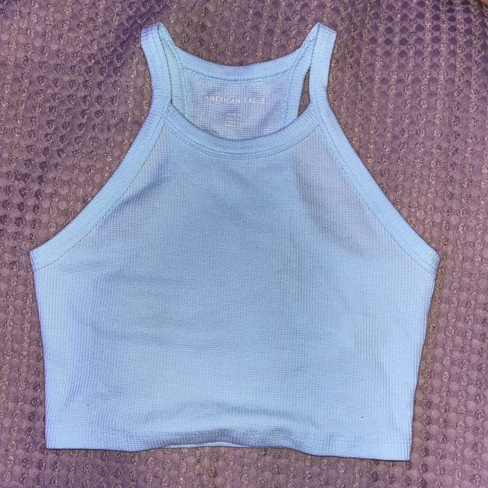 American Eagle Cropped Halter Tank Top